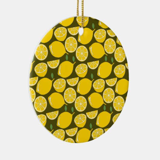 Gele Lemon Wallpaper Pattern Keramisch Ornament (Rechts)