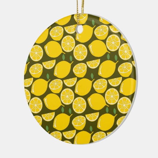 Gele Lemon Wallpaper Pattern Keramisch Ornament (Links)