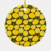 Gele Lemon Wallpaper Pattern Keramisch Ornament (Achterkant)