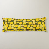 Gele Lemon Wallpaper Pattern Lichaamskussen (Achterkant)