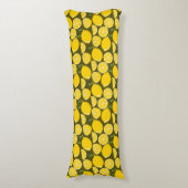 Gele Lemon Wallpaper Pattern Lichaamskussen (Voorkant Verticaal)