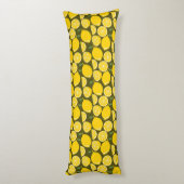Gele Lemon Wallpaper Pattern Lichaamskussen (Achterkant (Verticaal))