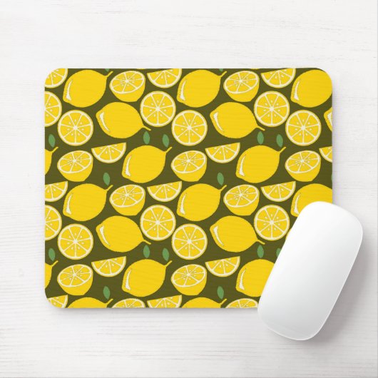 Gele Lemon Wallpaper Pattern Muismat (Met muis)
