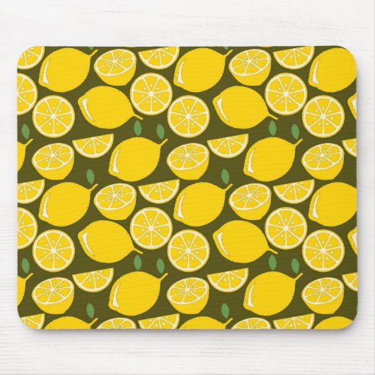 Gele Lemon Wallpaper Pattern Muismat (Voorkant)
