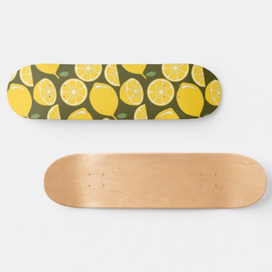 Gele Lemon Wallpaper Pattern Persoonlijk Skateboard (Horizontaal)