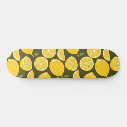 Gele Lemon Wallpaper Pattern Persoonlijk Skateboard (Horizontaal)