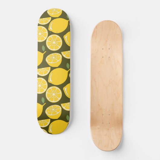 Gele Lemon Wallpaper Pattern Persoonlijk Skateboard (Voorkant)