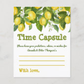 Gele Lemon White Flowers Baby Time Capsule Card (Voorkant)