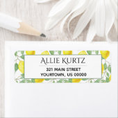 Gele Lemons Green Leaves Fresh Botanical Etiket (Insitu)