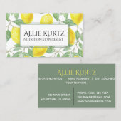 Gele Lemons Green Leaves Fresh Botanical Visitekaartje (Voorkant / Achterkant)