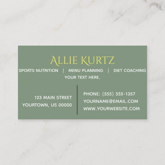 Gele Lemons Green Leaves Fresh Botanical Visitekaartje (Achterkant)