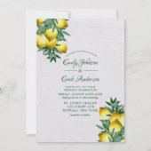 Gele Lemons Greenery Vine Waterverf Weddenschap in Kaart (Voorkant)