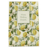  Gele Lemons Groene Lagen Birthday Medium Cadeauzakje (Achterkant)