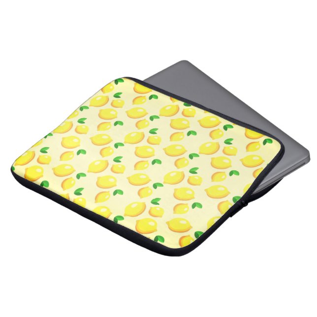 Gele lemons laptophoes laptop sleeve (Voorkant top)