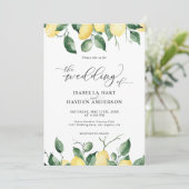 Gele Lemons Summer Fruit Garden Weddenschap Kaart (Staand voorkant)