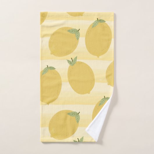 Gele lemons Summer Fruit Waterverf Fun Bright Bad Handdoek (Handdoek)