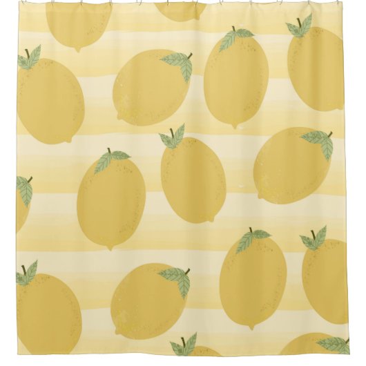 Gele lemons Summer Fruit Waterverf Fun Bright Douchegordijn (Voorkant)