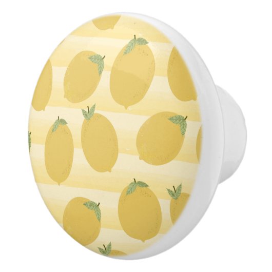 Gele lemons Summer Fruit Waterverf Fun Bright Keramische Knop (Rechts)