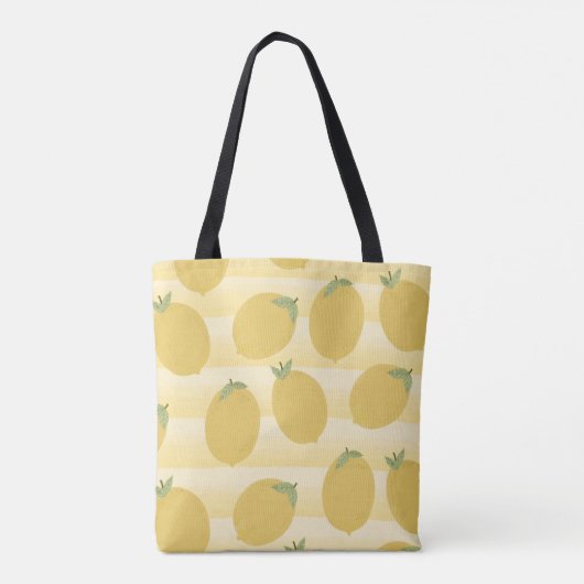 Gele lemons Summer Fruit Waterverf Fun Bright Tote Bag (Achterkant)