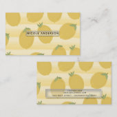 Gele lemons Summer Fruit Waterverf Fun Bright Visitekaartje (Voorkant / Achterkant)