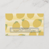 Gele lemons Summer Fruit Waterverf Fun Bright Visitekaartje (Achterkant)