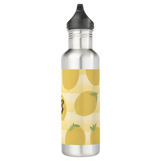 Gele lemons Summer Fruit Waterverf Fun Bright Waterfles (Rechts)