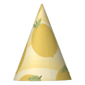 Gele Lemons Summer Fruit Waterverf Stripe Feesthoedjes (Voorkant)