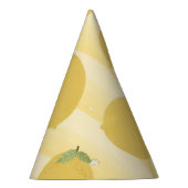 Gele Lemons Summer Fruit Waterverf Stripe Feesthoedjes (Rechts)