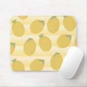 Gele Lemons Summer Fruit Waterverf Stripe Muismat (Met muis)