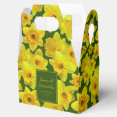 Gele lente-affodil - bruiloft bedankdoosjes (Geopend)