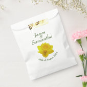 Gele lente-affodil - bruiloft bedankzakje (Gezegeld)