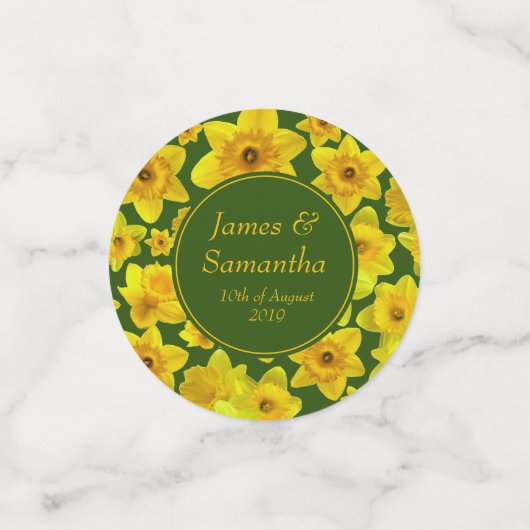 Gele lente-affodil - bruiloft confetti (Kleine voorkant)