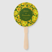 Gele lente-affodil - bruiloft handwaaier (Achterkant)