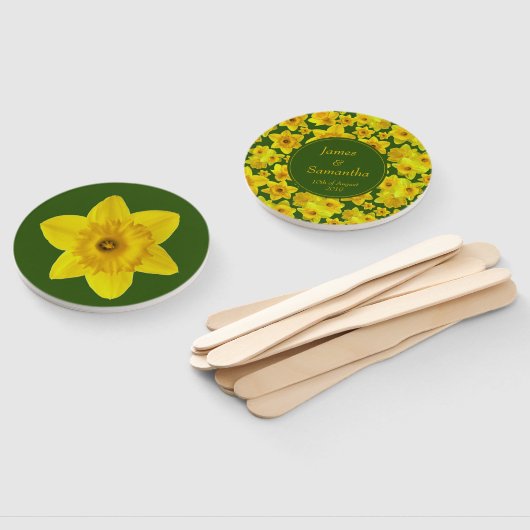 Gele lente-affodil - bruiloft handwaaier (Niet-gemonteerd)