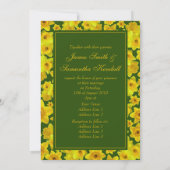 Gele lente-affodil - bruiloft kaart (Achterkant)