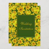Gele lente-affodil - bruiloft kaart (Voorkant / Achterkant)