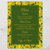 Gele lente-affodil - bruiloft menu (Achterkant)