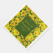 Gele lente-affodil - bruiloft servet (Hoek)