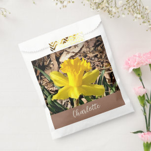 Gele lente-affodil in de Garden-aangepaste naam Bedankzakje