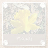 Gele lente-affodil in de Garden-aangepaste naam Glazen Onderzetter (Achterkant)