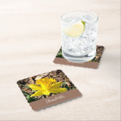 Gele lente-affodil in de Garden-aangepaste naam Kartonnen Onderzetters (Insitu)