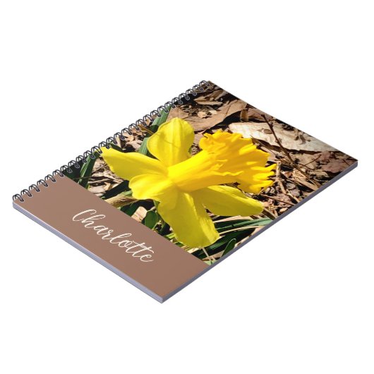 Gele lente-affodil in de Garden-aangepaste naam Notitieboek (Linkerzijde)