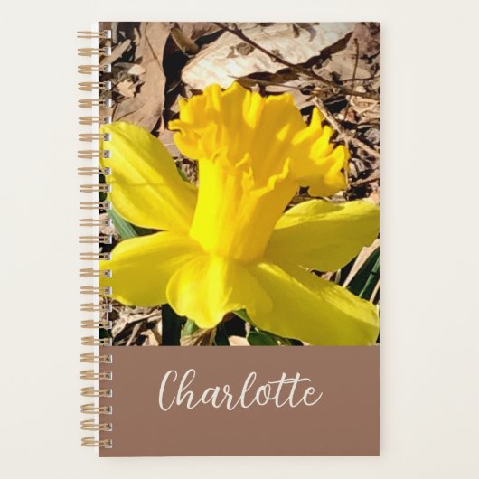 Gele lente-affodil in de Garden-aangepaste naam Planner (Voorkant)