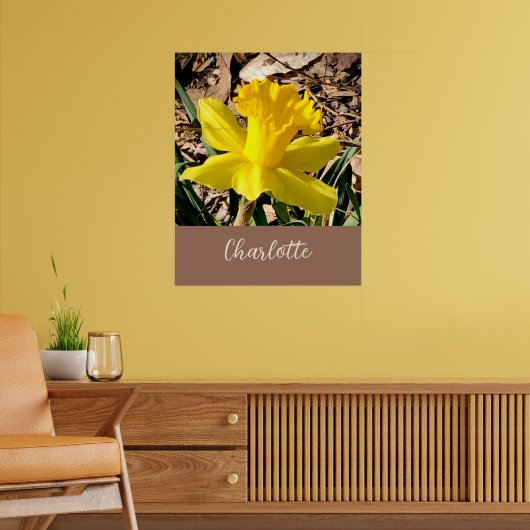 Gele lente-affodil in de Garden-aangepaste naam Poster (Woonkamer 2)