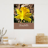 Gele lente-affodil in de Garden-aangepaste naam Poster (Keuken)
