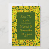 Gele lente-affodil - Weddenschap bewaart de datum Kaart (Voorkant)