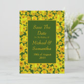 Gele lente-affodil - Weddenschap bewaart de datum Kaart (Staand voorkant)