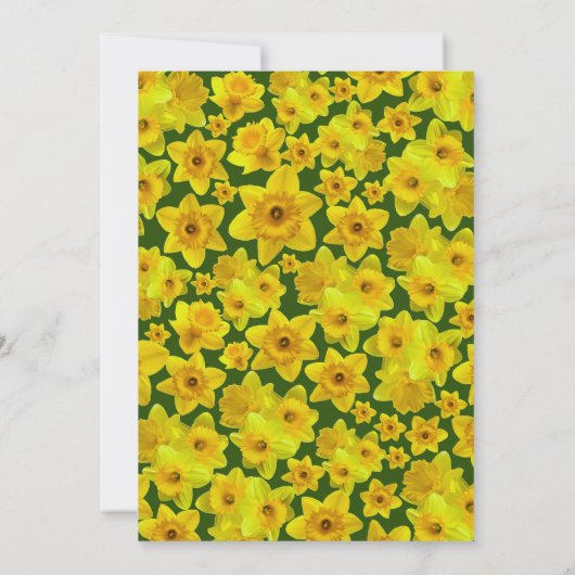 Gele lente-affodil - Weddenschap bewaart de datum Kaart (Achterkant)