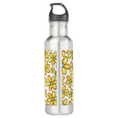 Gele Lente Bloem patroon op maat Zomer Waterfles (Achterkant)