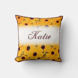 Gele lente bloemen aanpasbaar kussen